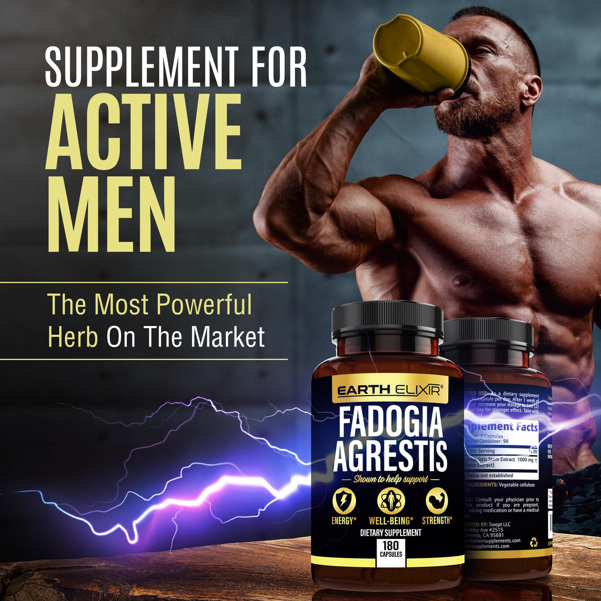 Earth Elixir Fadogia Agrestis 900mg - 180 Vegetarian Capsules - image 4