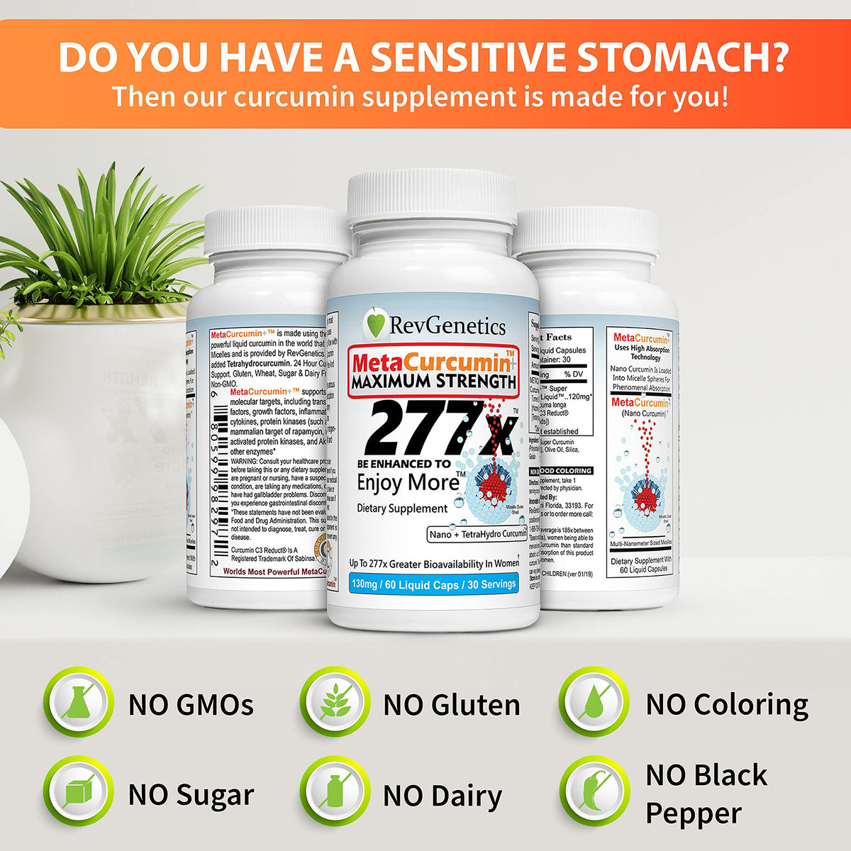 REVGENETICS MetaCurcumin 277x Super Curcumin - 60 Liquid Capsules - image 5