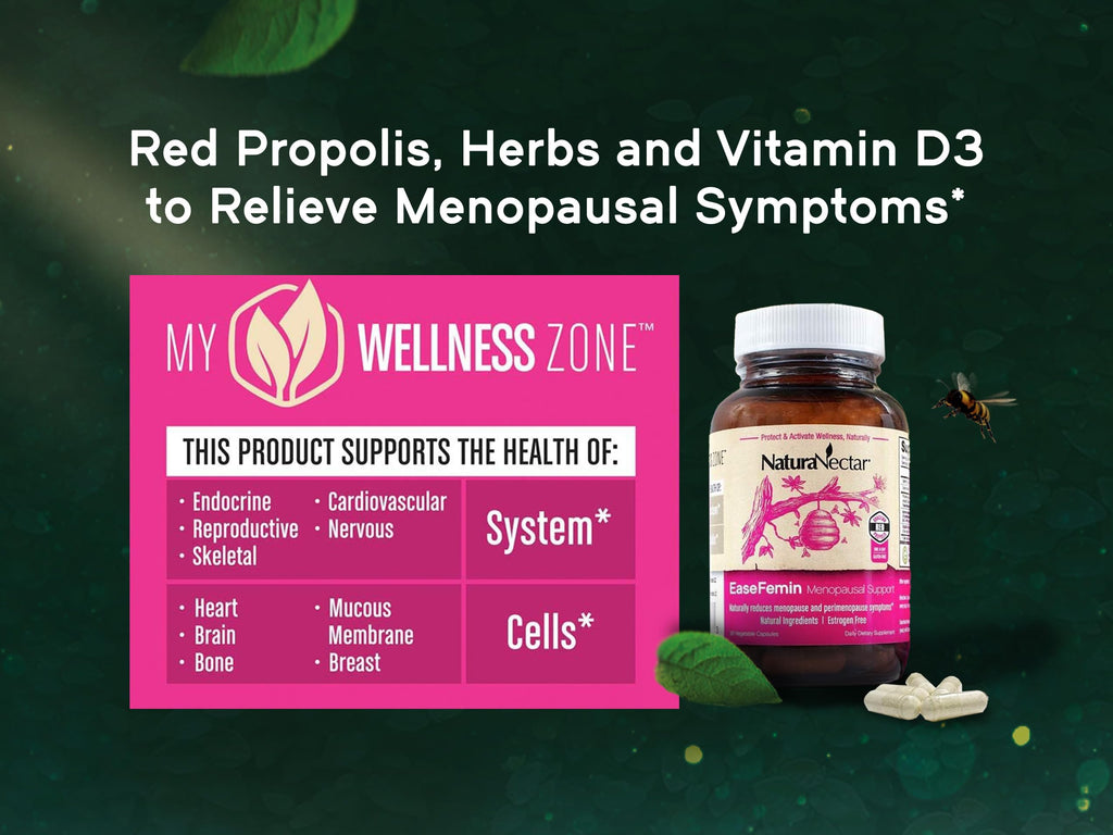 NaturaNectar EaseFemin Menopause Support Red Bee Propolis - 30 Capsules - image 5