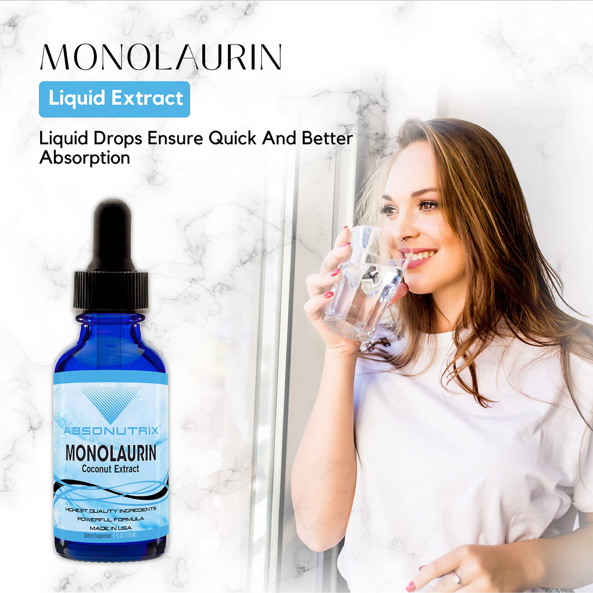 Absonutrix Monolaurin Liquid Extract 830 mg - 4 Fl Oz - image 8