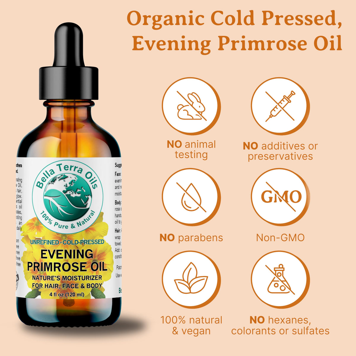 Bella Terra Oils Natural Evening Primrose Oil - 16 fl oz - image 4
