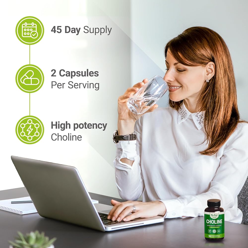 Nested Naturals Choline Bitartrate 500mg - 180 Capsules - image 2