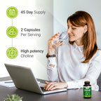 Nested Naturals Choline Bitartrate 500mg Cognitive Support - 90 Vegan Capsules - image 2