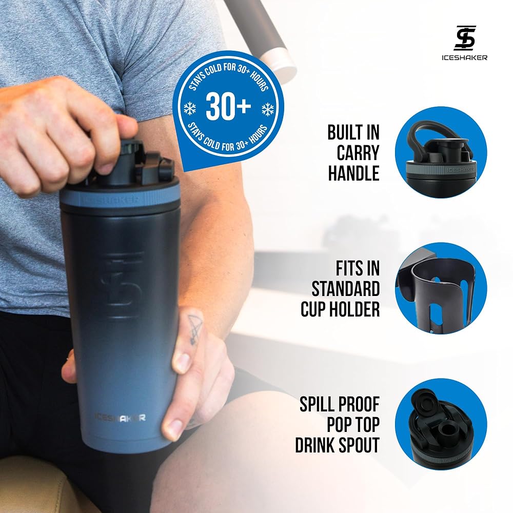 Ice Shaker Insulated Stainless Steel Shaker Bottle - 26oz - image 3