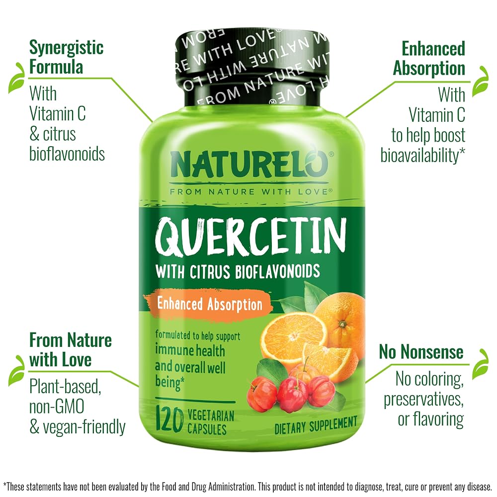 NATURELO Quercetin Citrus Bioflavonoid Complex - 240 Vegetarian Capsules - image 4