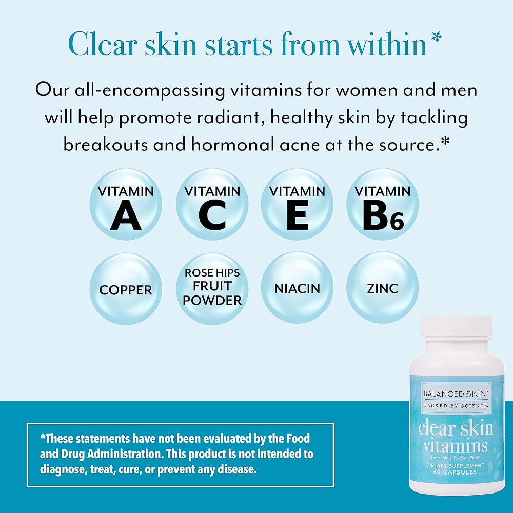 Balanced Skin Clear Skin Vitamins for Acne Control - 30 Capsules - image 5