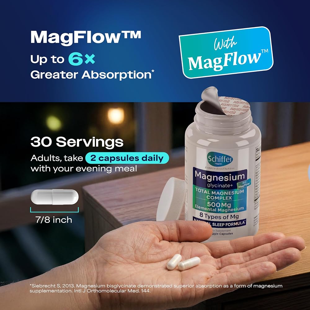 Schiffer Health Magnesium Complex 500mg Sleep Support - 60 Capsules - image 5