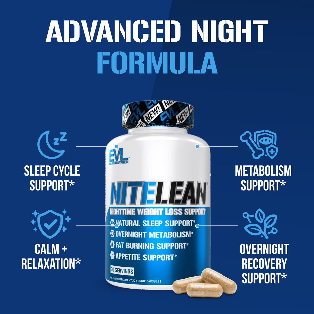 Evlution EVL Night Time Fat Burner for Weight Loss Support - 30 Capsules - image 3