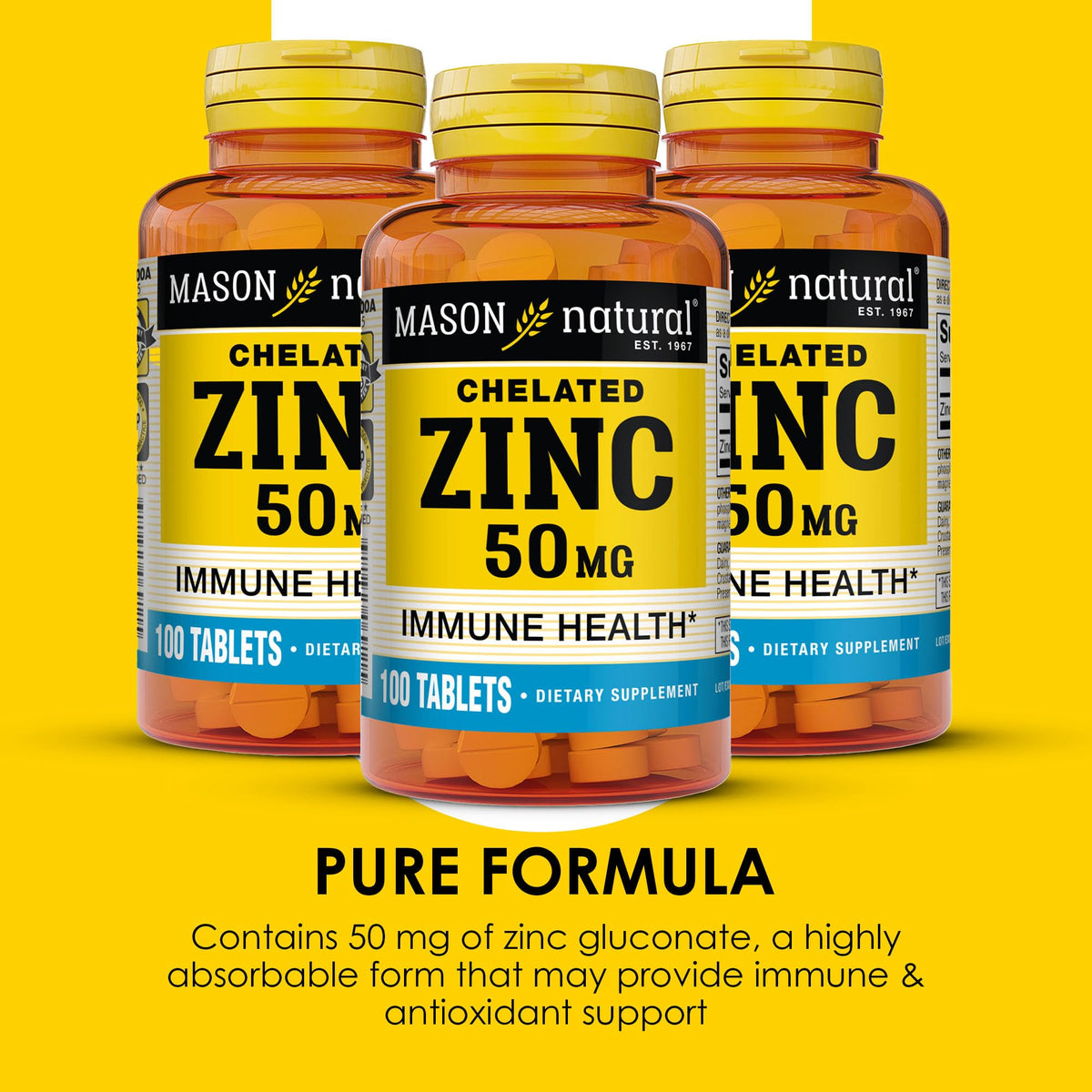 Mason Natural Zinc 50 mg Immune Support - 300 Tablets - image 4