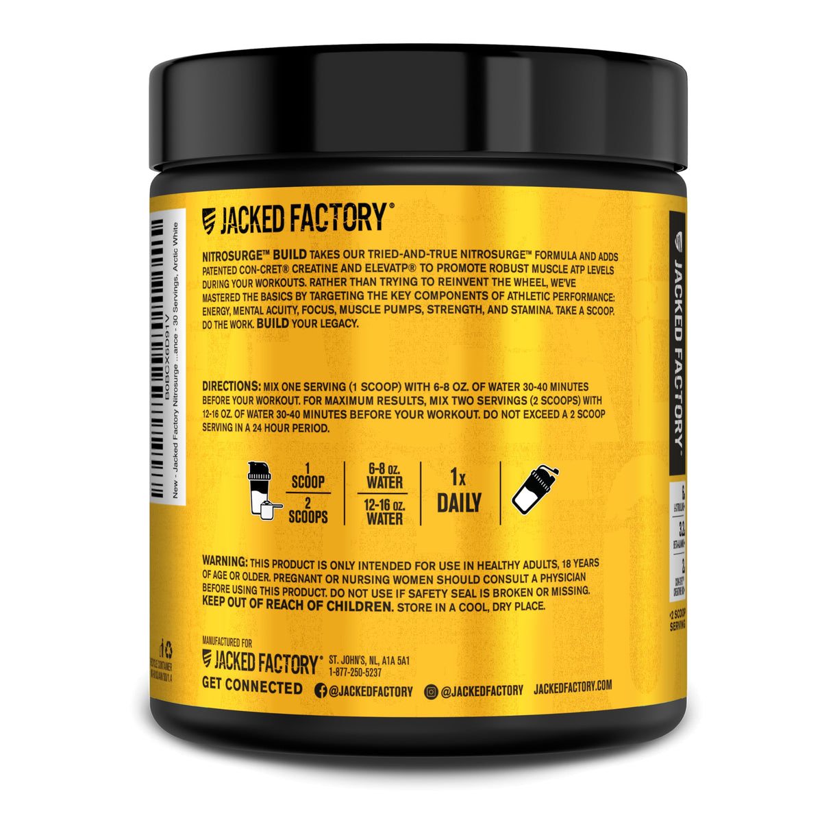 Jacked Factory Nitrosurge Build Pre Workout with Creatine