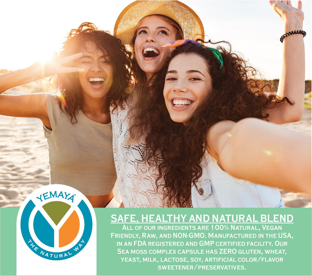 Yemayá Organic Sea Moss Capsules with Bladderwrack & Burdock Root - 60 Capsules - image 7