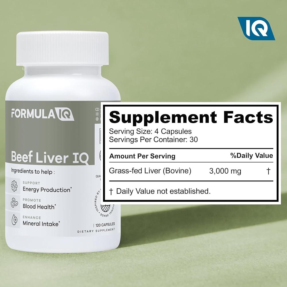 FIQ Formula IQ Beef Liver Capsules - 120 Capsules - image 4