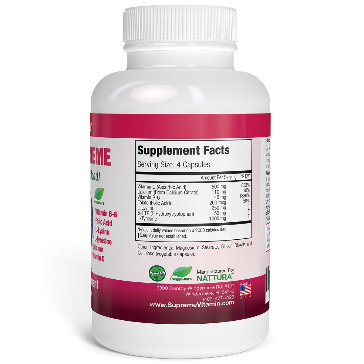 Nattura 5-HTP Supreme Capsules for Mood & Relaxation - 90 Capsules - image 2