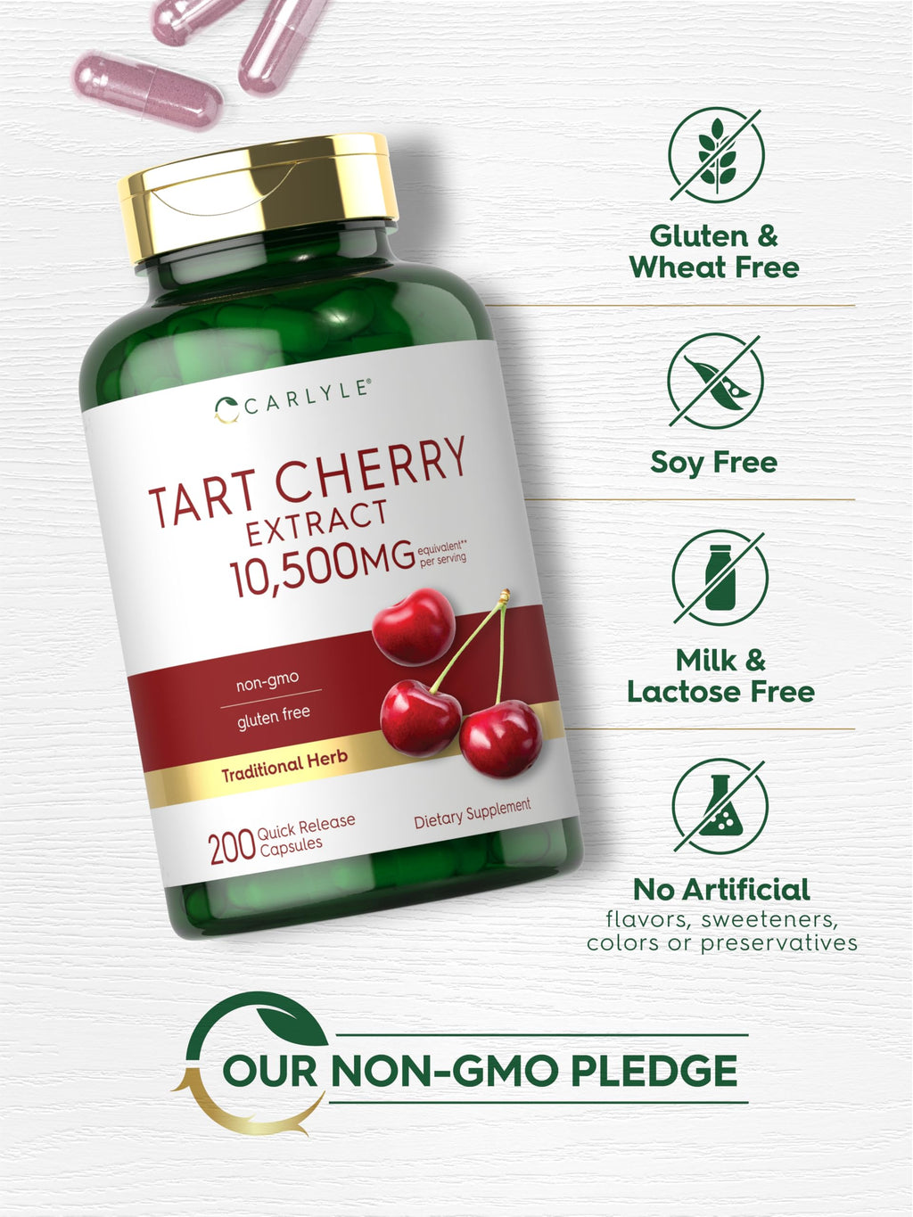 Carlyle Tart Cherry Capsules Max Potency - 200 Capsules - image 5