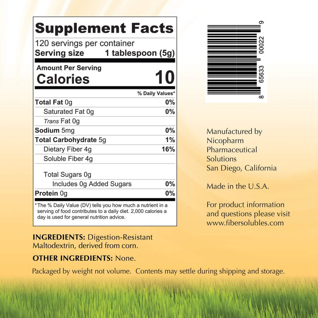 Fibersolubles Fast-Dissolving Soluble Fiber Powder - 21.1 oz - image 3