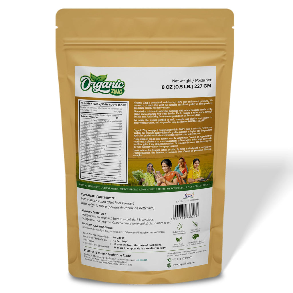 Organic Zing Organic Beetroot Powder - 227g - image 2