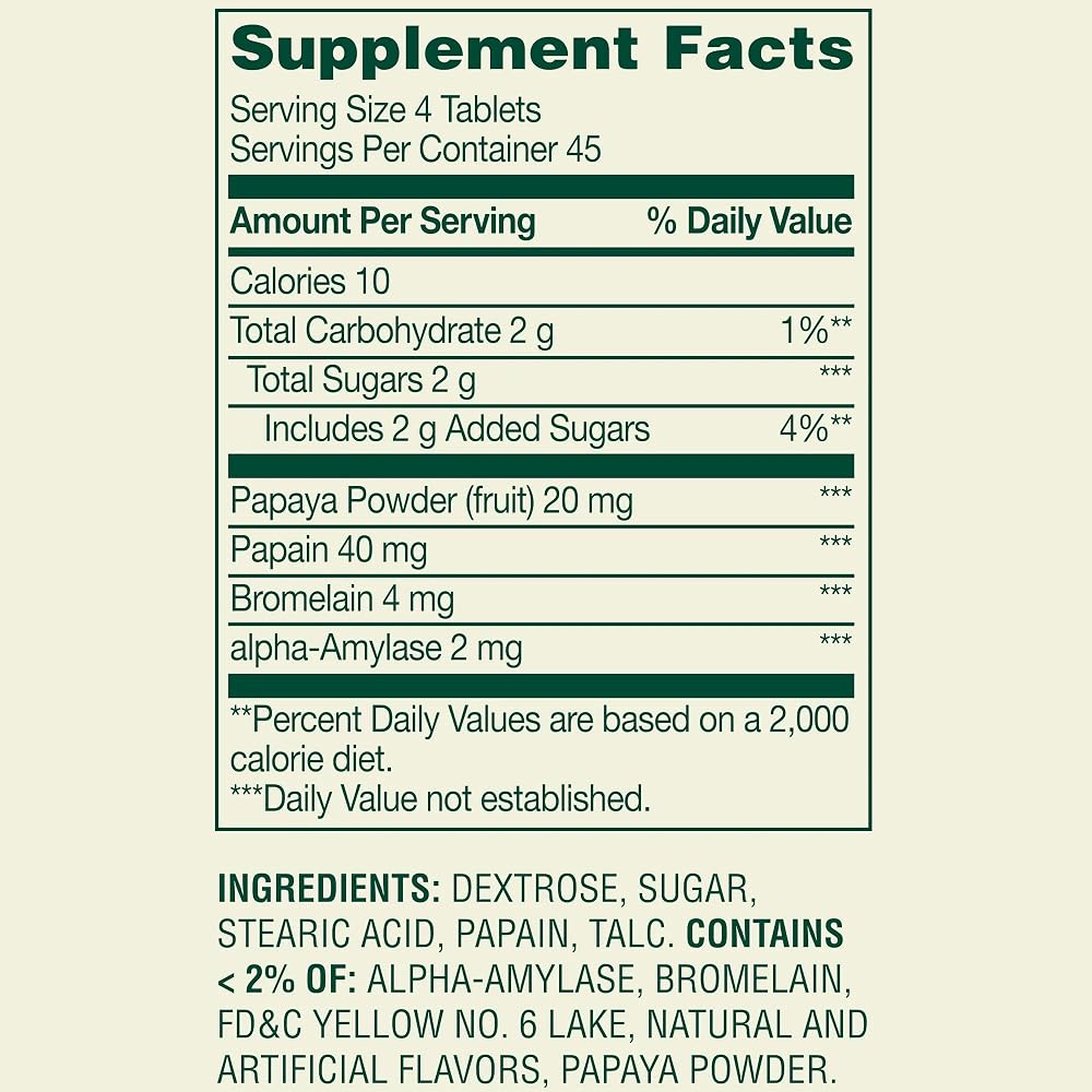 Ravazzi Spring Valley Papaya Enzyme Complex - 180 Tablets - image 3