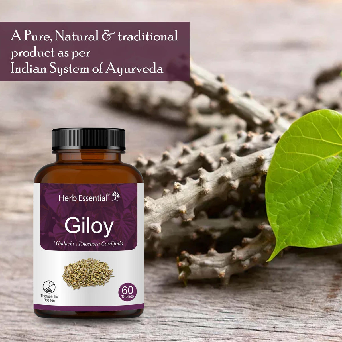 Herb Essential Giloy Tablets 500mg Immune Support - 60 Tablets - image 5