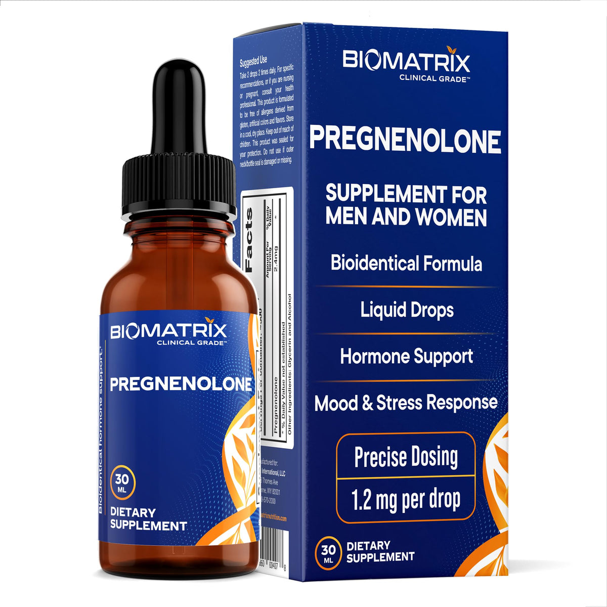 BioMatrix Pregnenolone Sublingual Liquid for Memory & Brain Health - 30 ml