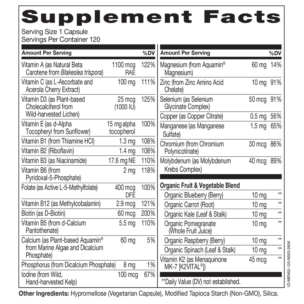 NATURELO Multivitamin for Men 50+ - 120 Vegetarian Capsules - image 3