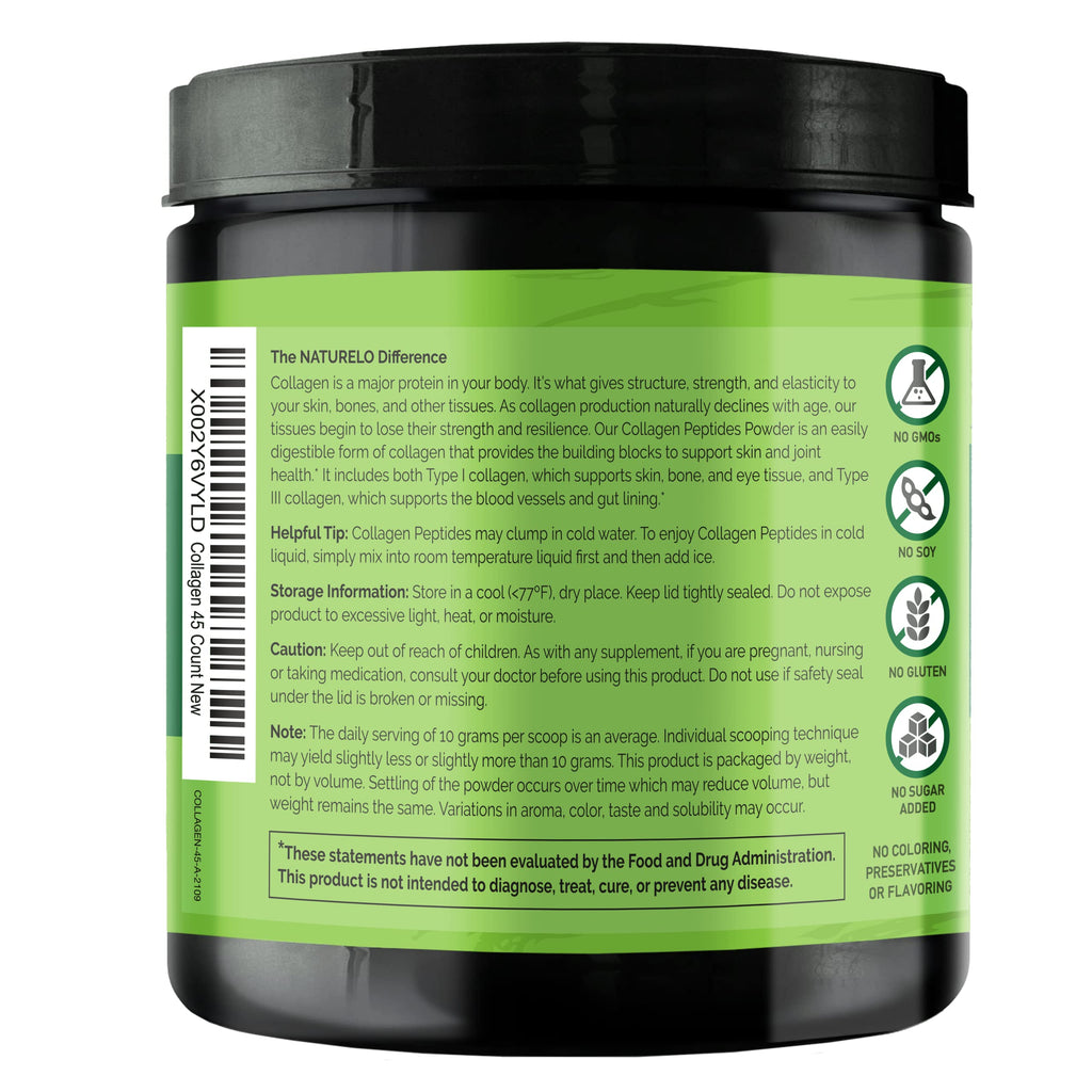 NATURELO Collagen Peptide Powder Hydrolyzed - 16 Oz - image 2