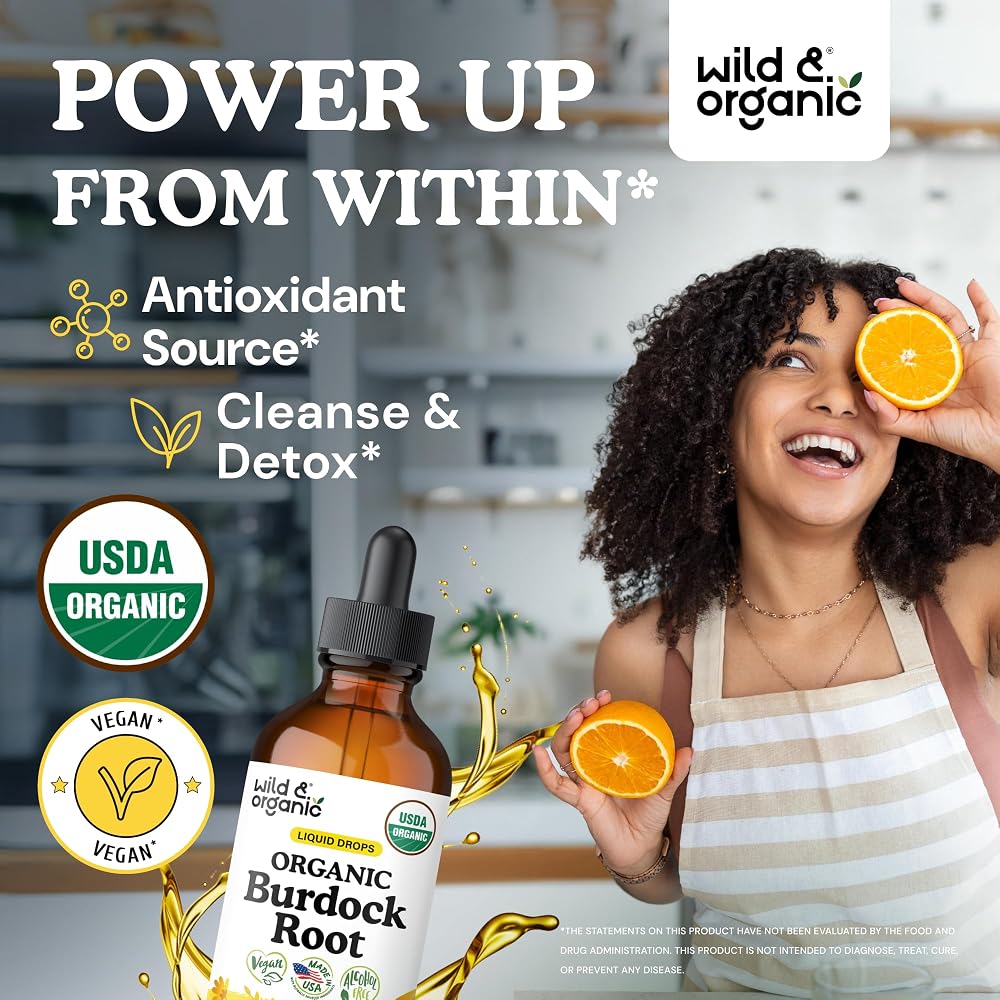 Wild & Organic Organic Burdock Root Tincture - Burdock Root Liquid