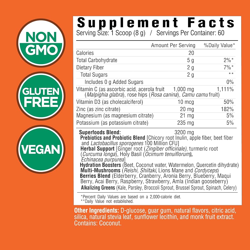 Country Farms Immune Defense Superfoods Powder - 60 Servings - image 2