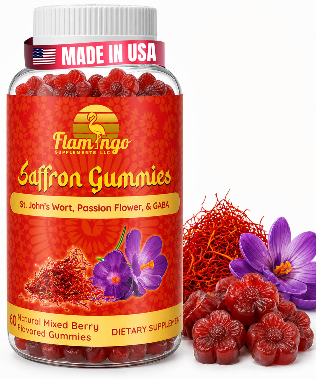 Flamingo Supplements Saffron Extract Gummies Sugar Free - 60 Gummies