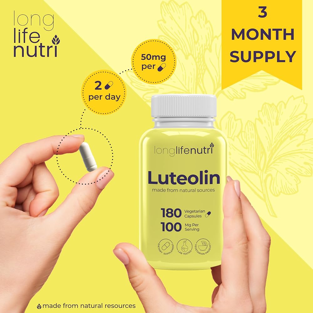 LongLifeNutri Luteolin 100mg Supplement - 180 Vegetarian Capsules - image 5