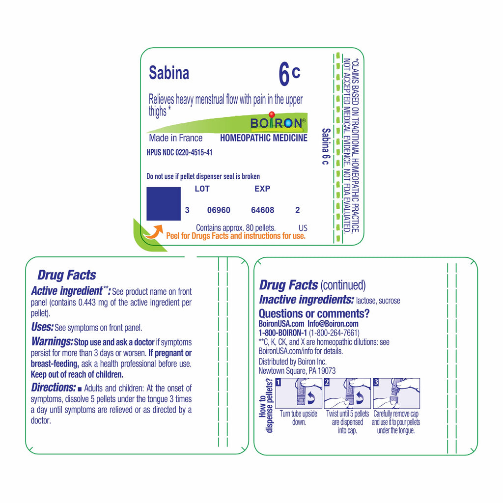 Boiron Sabina 6C Homeopathic Medicine for Menstruation - 80 Pellets - image 9