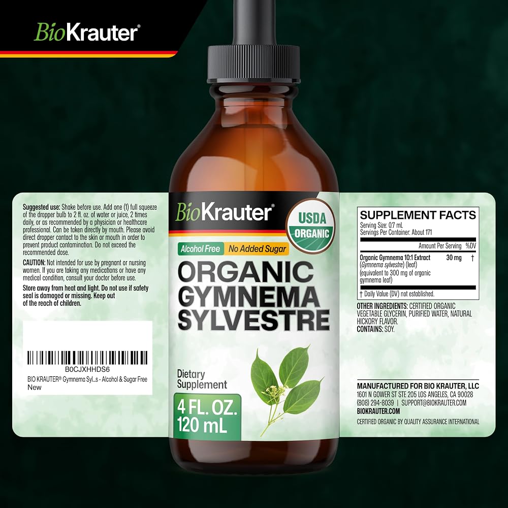 BIO KRAUTER Gymnema Sylvestre Liquid Extract for Sugar Cravings - 4 Fl Oz - image 9