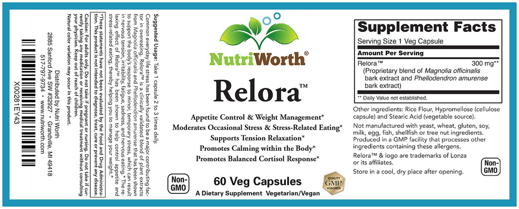 NutriWorth Relora 300mg Stress & Weight Management - 60 Vegetarian Capsules - image 7