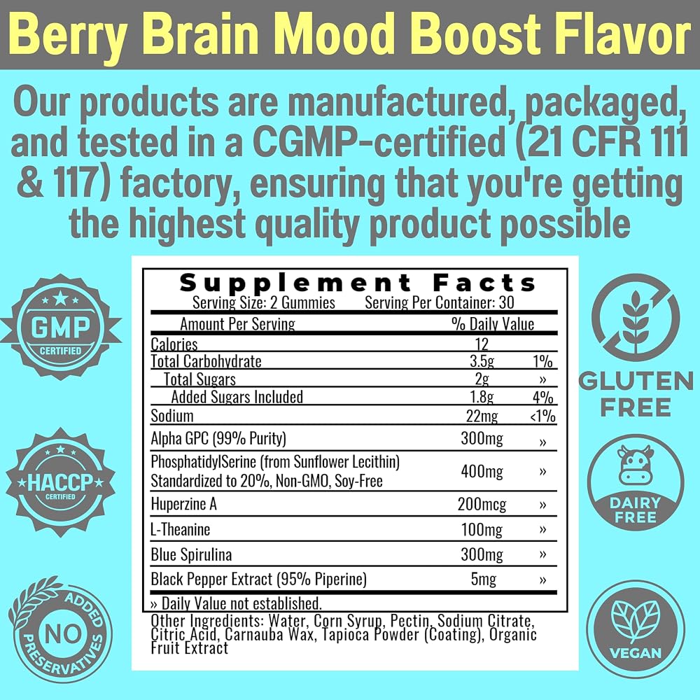 SHIZAM Alpha GPC Huperzine A Brain Support Gummies - 60 Count - image 6