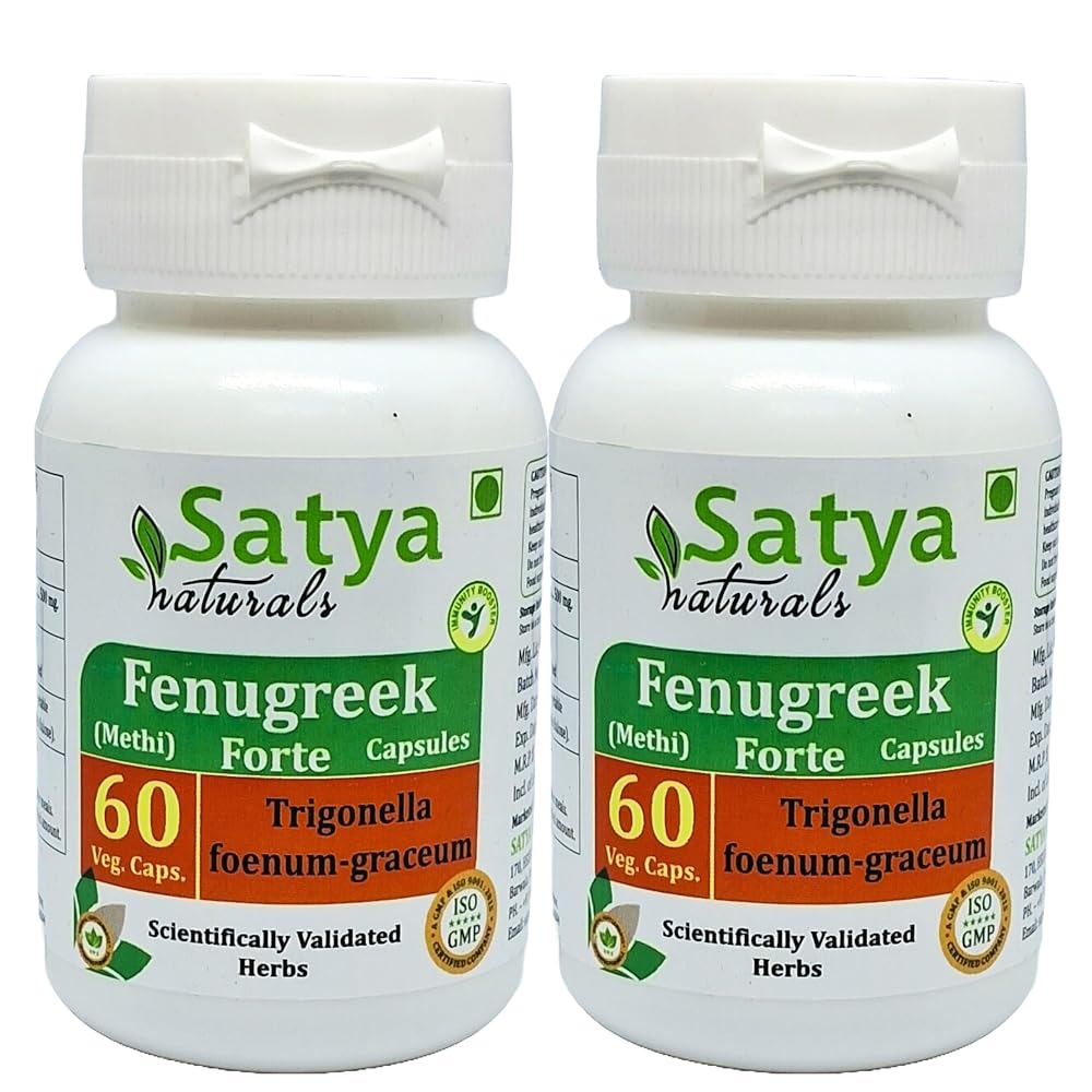 Satya Naturals Fenugreek Forte Capsules 500 mg. 60 Veg. Capsule