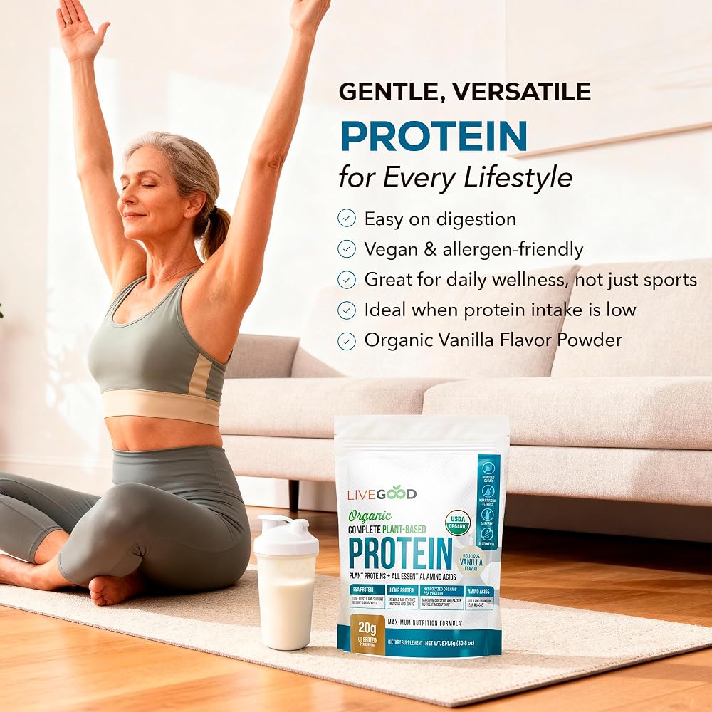 LIVEGOOD Complete Plant Based Protein Powder Vanilla - 30 Servings - image 5