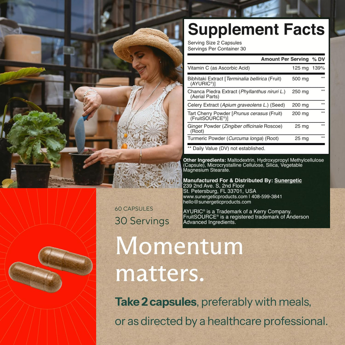 Sunergetic Uric Acid Support Supplement - 60 Capsules - image 4
