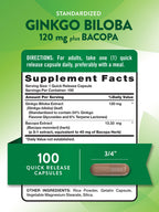 Nature's Truth Ginkgo Biloba 120mg Plus Bacopa - 100 Capsules - image 2