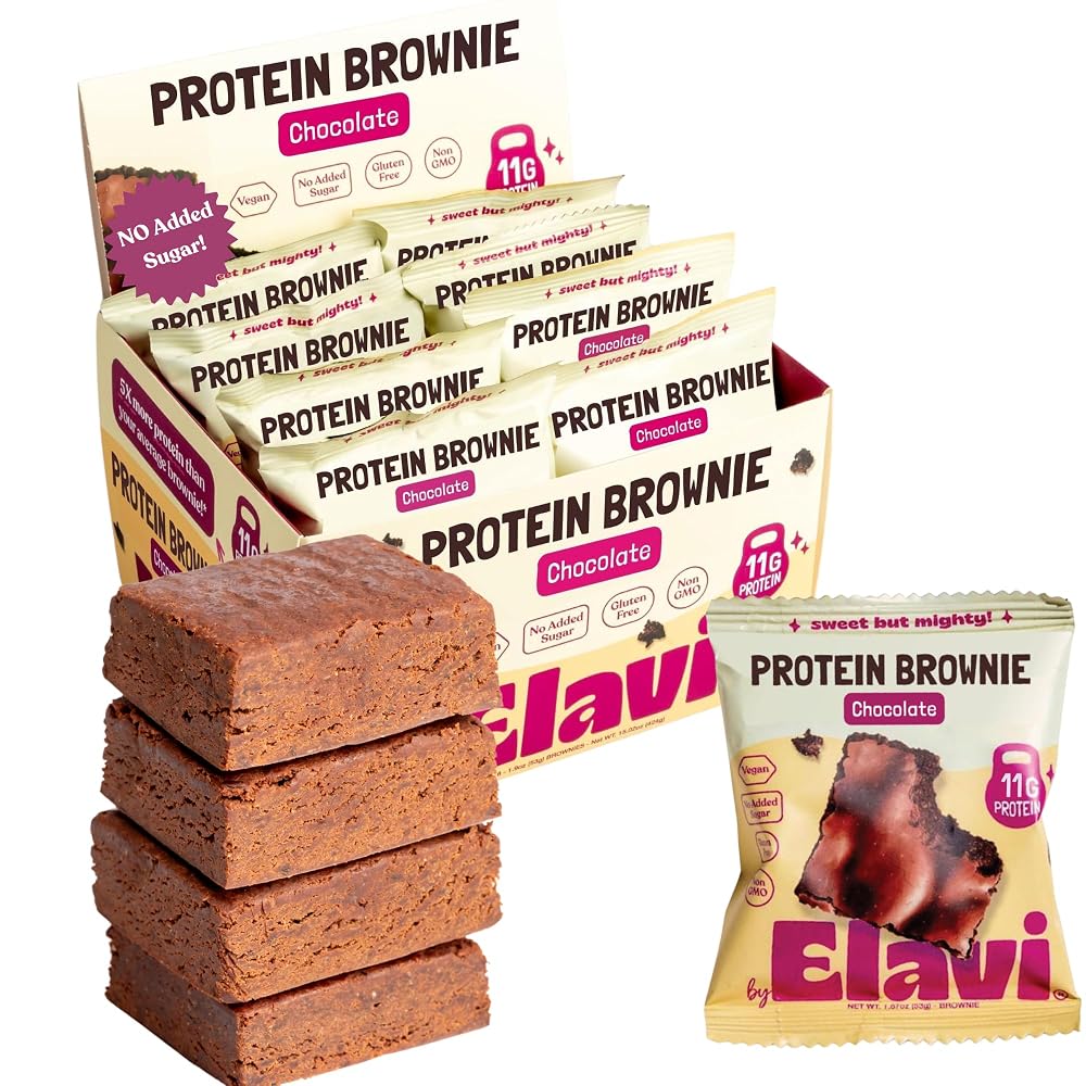 Elavi Protein Brownies - 10g Plant Protein & 10g Fiber - Vegan