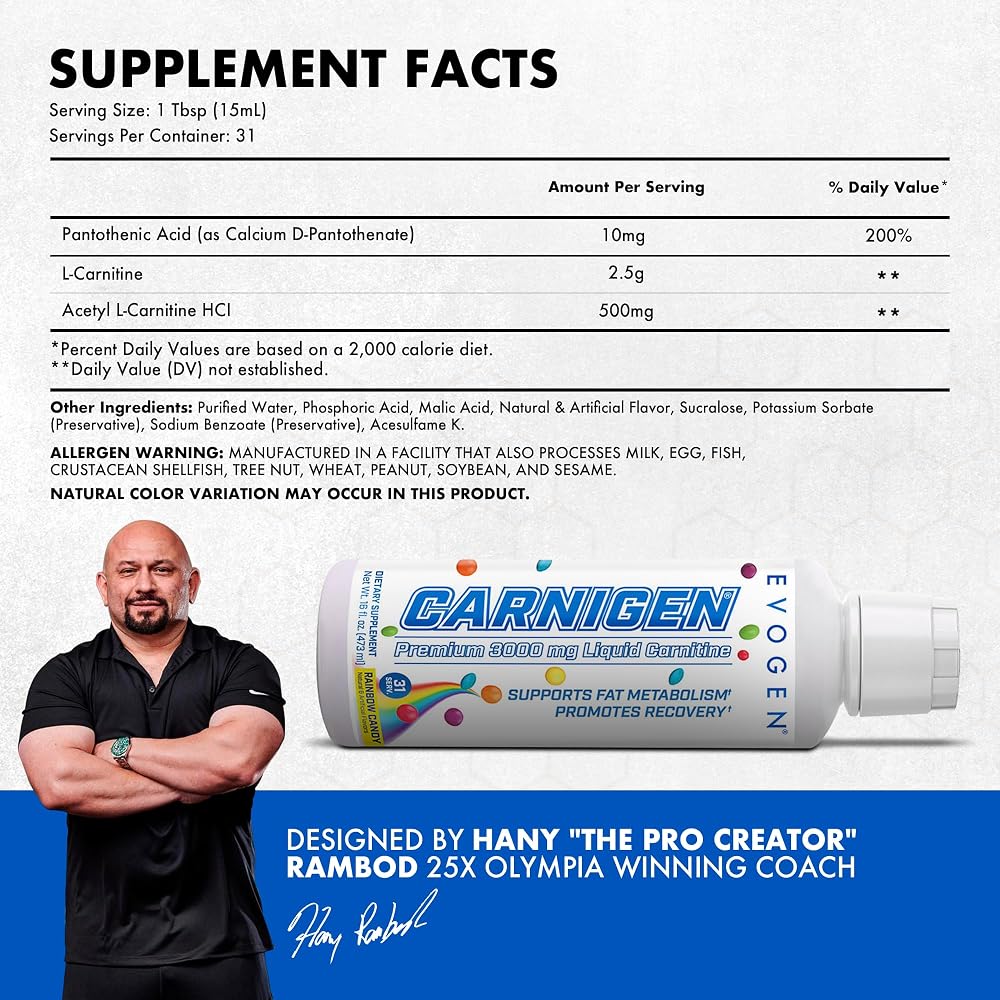 Evogen Carnigen Premium L Carnitine Liquid