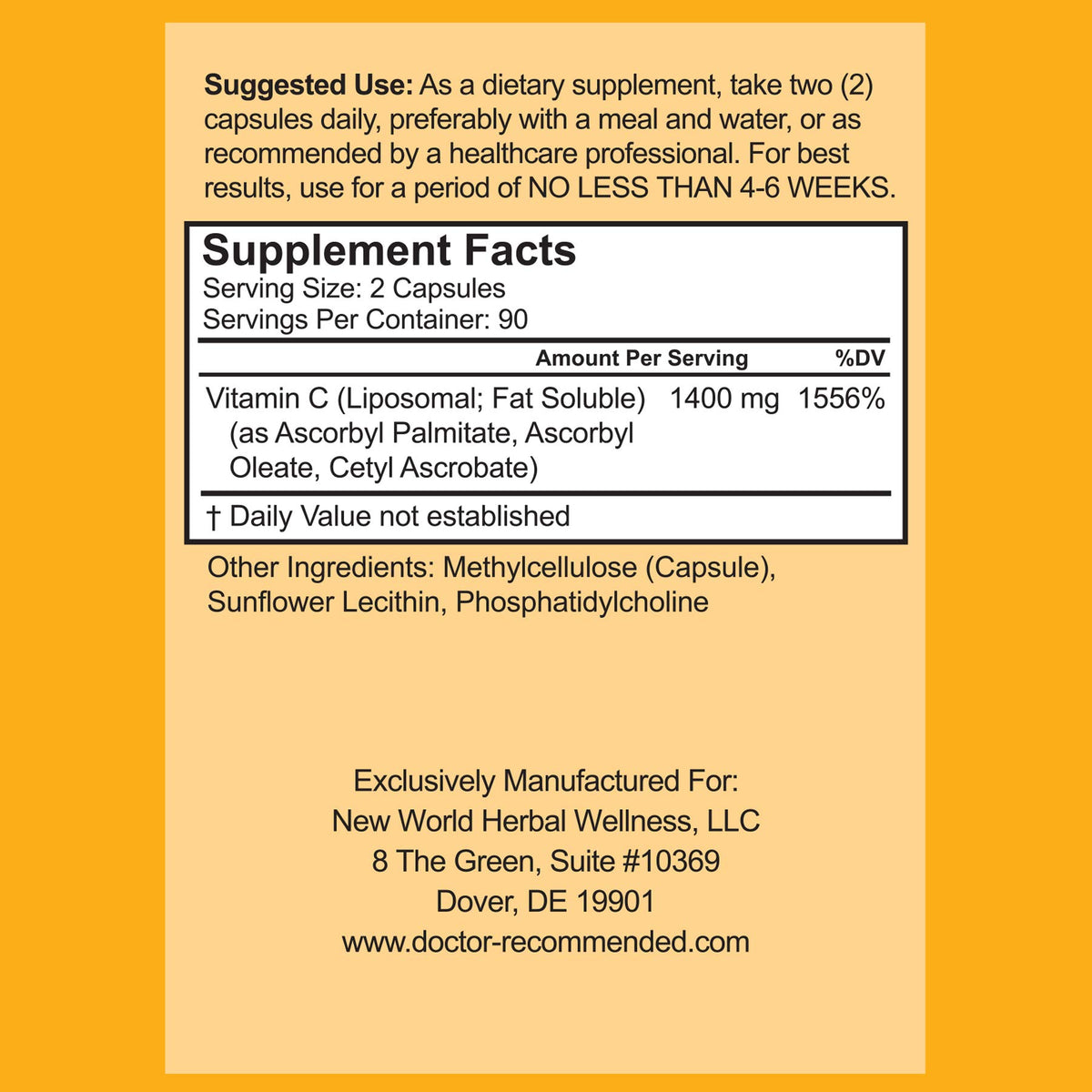 Doctor Recommended Supplements Liposomal Vitamin C 1400mg - image 2
