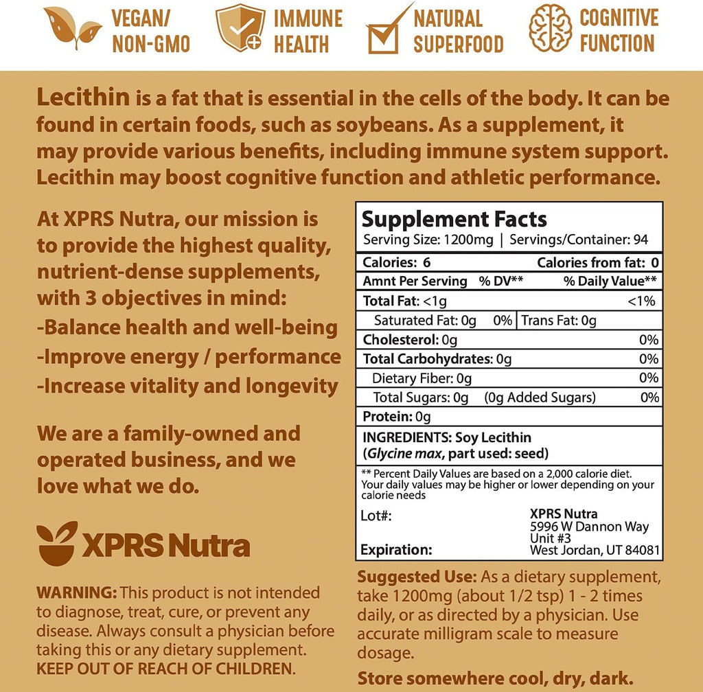 XPRS Nutra Soy Lecithin Granules or Powder - Non GMO - Lecitina de