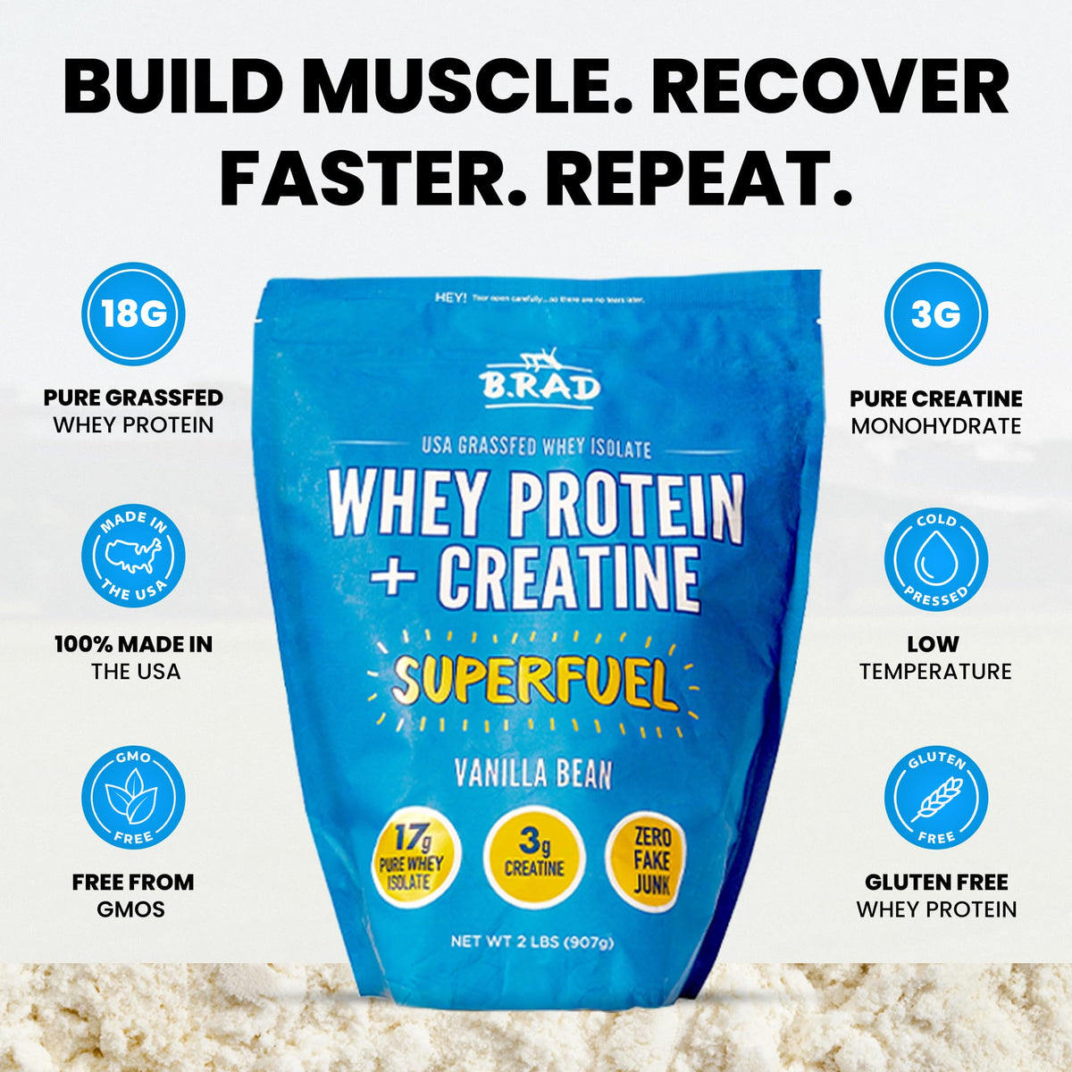 B.rad Superfuel - Grass Fed Whey Protein Isolate Boosted with Creatine