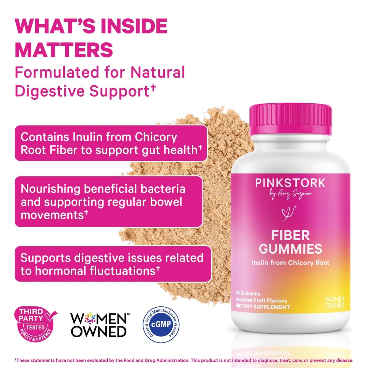 Pink Stork Prenatal Fiber Gummies for Women - 60 Vegan Chews - image 2