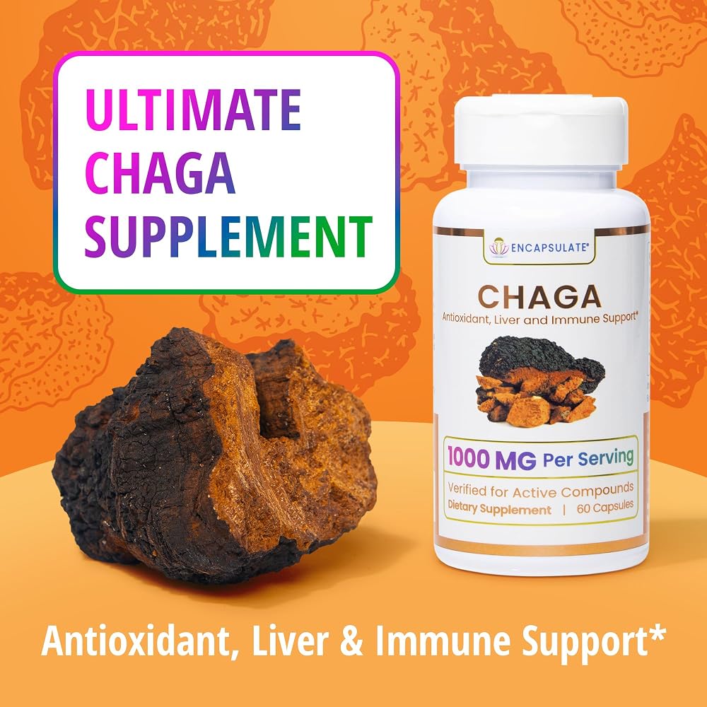 ENCAPSULATE Chaga Mushroom Extract 1000mg - 60 Capsules - image 3