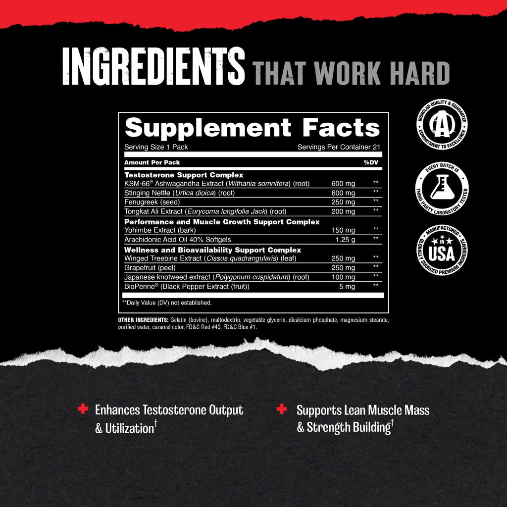 Animal Test Testosterone Booster for Men - 21 Day Pill Packs - image 3