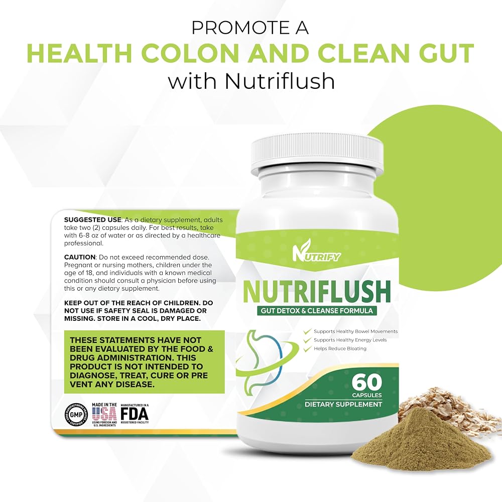 Generic NutriFlush Colon Support & Gut Cleanse Formula - 60 Capsules - image 5