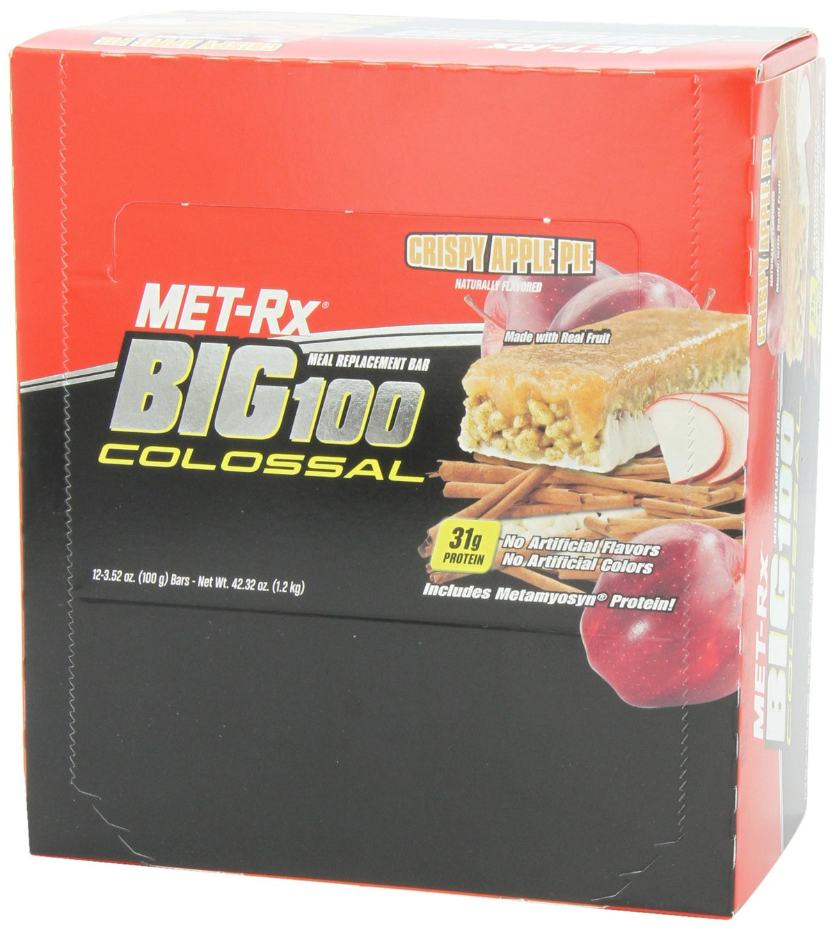 MET-Rx Big 100 Colossal Meal Replacement Bar, Crispy Apple Pie - 12 Bars - image 5