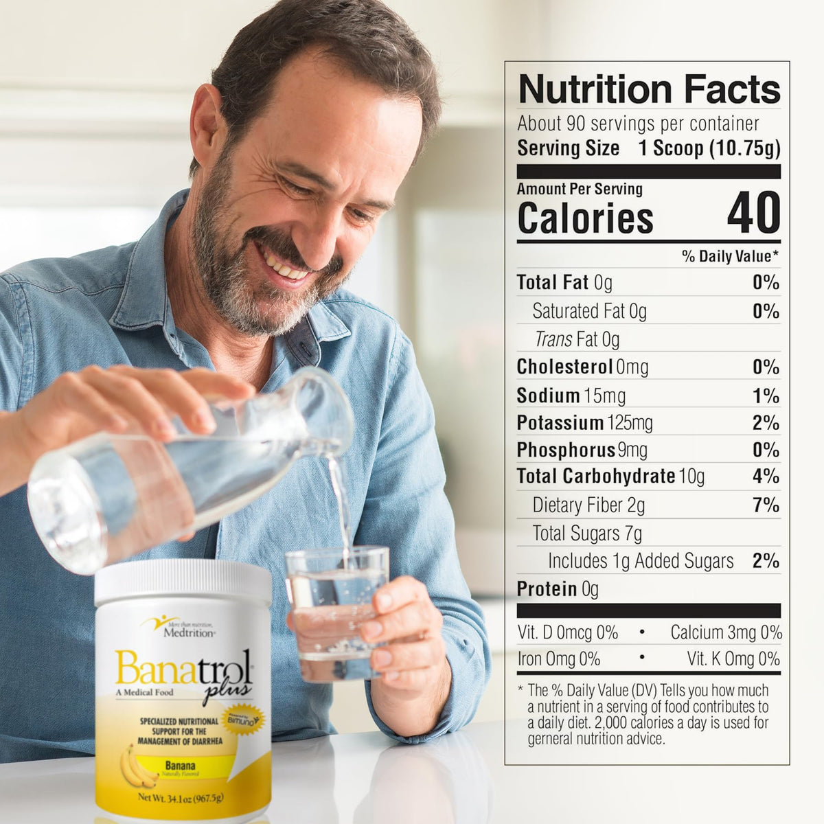 Medtrition Banatrol Natural Anti-Diarrheal with Prebiotics - 90 Servings - image 3