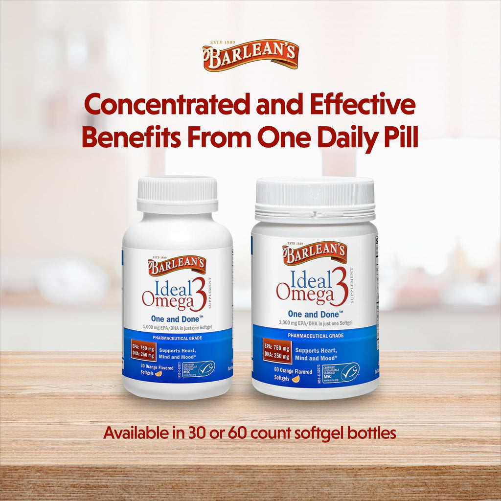 Barlean's Organic Oils Ideal Omega-3 Nutritional Supplement Softgel