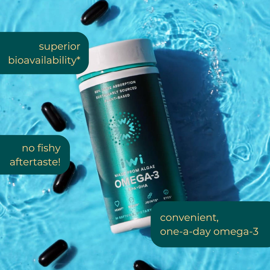 Iwi Omega-3 Vegan Plant-Based Algae with EPA + DHA - 30 Softgels - image 3